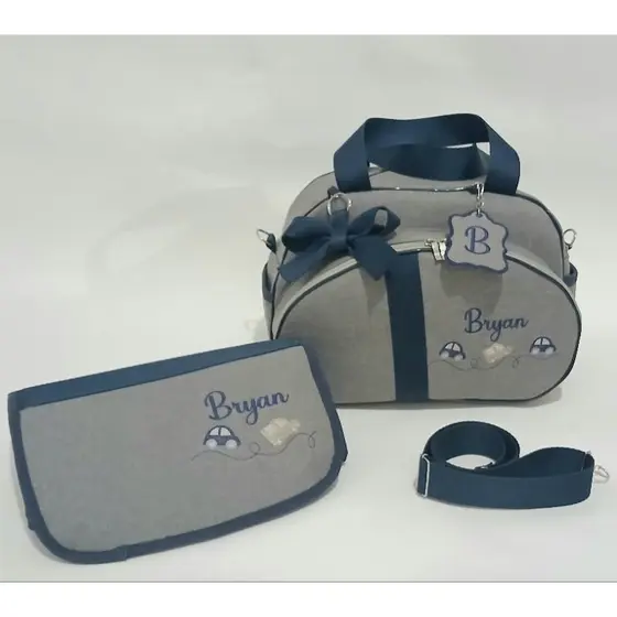 BOLSA MATERNIDADE PERSONALIZADA MEDIA ,COM TROCADOR