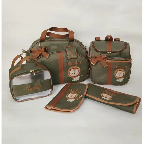 Bolsas maternidade personalizadas 5 itens.