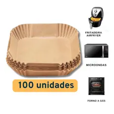 Kit Forma de airfryer descartavel antiaderente de papel cozinha quadrado fritadeira cozimento