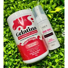 Kit Gelatina Ativadora de Cachos 1kg + Mousse Modelador 150ml