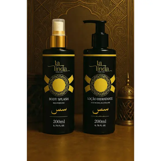 🌟 Kit Tá Linda - Body Splash 200ml + Loção Hidratante 200ml - Luxo Árabe