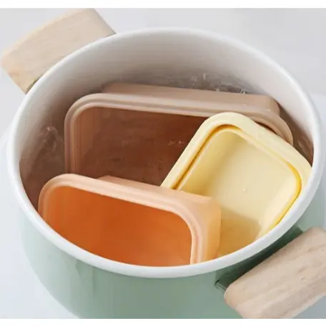 Ollin Conjunto De Recipientes De Armazenamento De Alimentos De Silicone Dobrável , 4 Peças , 350ml , 500ml , 800ml , 120