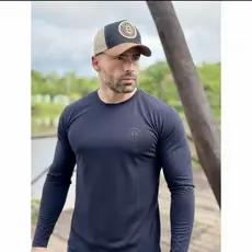 Camiseta Manga Longa Algodão Masculina Casual Estiloso Malha Premium