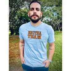Camiseta Gola O Mesclada BRUTHA Masculina Moda Country 100% Algodão Fio 30 Penteado Malha Premium Reforço Ombro a Ombro