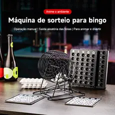 Kit Jogo De Bingo Metal Brinquedo Infantil Profissional Globo Completo Com Cartela 75 bolas Presente Natal