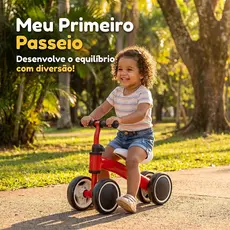 Bicicleta De Equilíbrio Bike 4 Rodas Sem Peda Andador Infantil Para Bebê