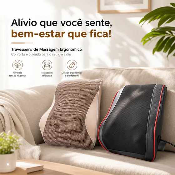 Assento Massageador Elétrico Back&Lumbar Shiatsu Seat Plus Relaxmedic bivolt com aquecimento