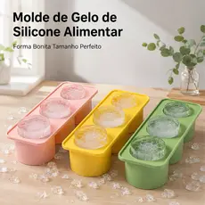 Molde Bandeja de Gelo Recheados 3 em 1 Silicone Forma Cilindrica para Copos Garrafas de Inoxidável Para Drinks Whi
