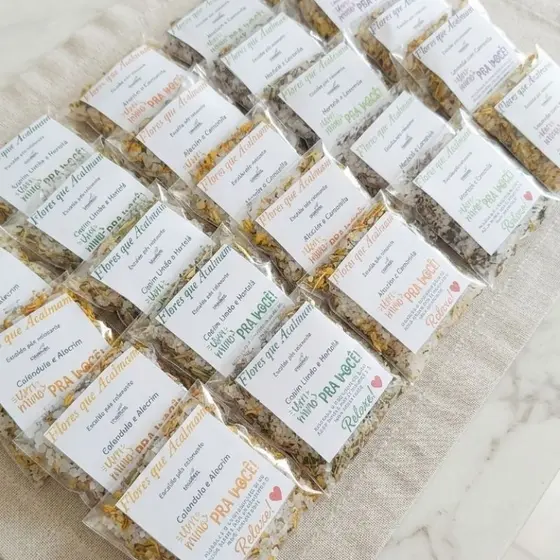 Escalda pés kit 10/20/30pc com 30g cada. (Calêndula,Lavanda,Alecrim,Hortelã,Capim Limão.) Relaxante