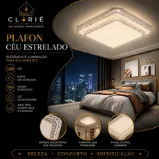 Luminária De Teto Plafon 2 Andar Céu Estrelado Plafon Estrela Brilho Plástico 3 Cores