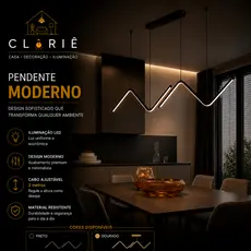 Luminária De Teto Lustre Pendente Raio Sala De jantar Led Geometria NN Mininalista