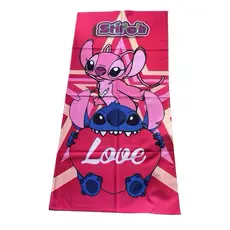 Toalha Infantil Banho Praia Algodão Lilo Stitch e Angel Grande