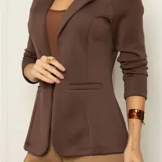 Blazer Social Feminino Elegante Atemporal Sobretudo Acinturado Casual