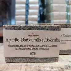Sabonete de Açafrão ,Dolomita Barbatimão Clareador Foliculite Artesanal