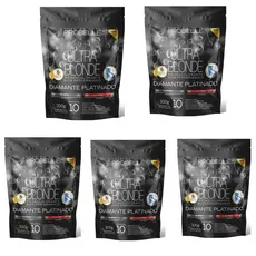 KIT 5 Pó Descolorante Diamante platinado Stand Pouch 300 G  Probelle