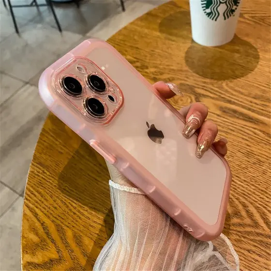 Capa De Silicone À Prova De Choque Para iPhone 15 14 13 12 Pro Max Plus Proteção Da Lente Transparente