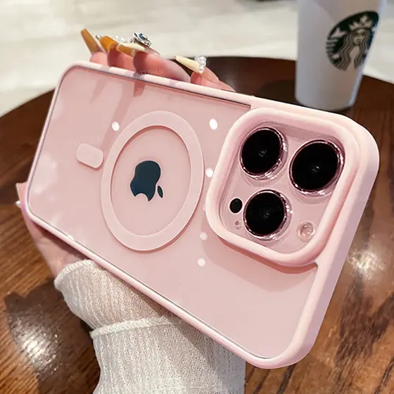 Novo Caso Transparente Magnético À Prova De Choque Para iPhone 16 15 14 13 12 11 Pro Max 16 Plus Magsafe Carga Sem Fio C