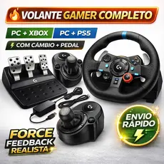Volante Gamer PC Xbox Series X S com Force Feedback Pedais e Câmbio