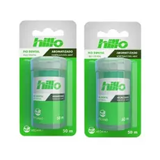 Kit 2 Un Fio Dental Vegano Aromatizado Hortelã 50M - Hillo