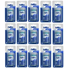 Kit 15 Un Fio Dental Vegano Aromatizado Menta 50M - Hillo