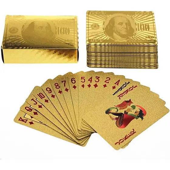 Baralho Dourado Ouro A Prova D'água Poker Truco  (Dourado)