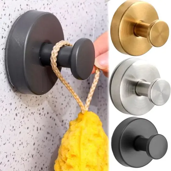 Kit 2 Ganchos de Aço Inox de Cabideiro Suporte Toalha De Rosto e Pendurar Roupas