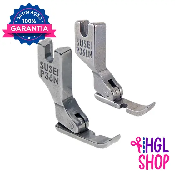 Kit 2 Calcador Sapata Pregar Ziper Esquerdo + Direito (P36LN e P36N) p/ Máquina de Costura Reta Industrial