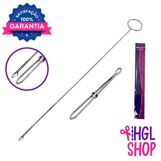 Passador Puxar Passar Cordão e Elástico + Virador Virar Costura Roletê 26,5 cm