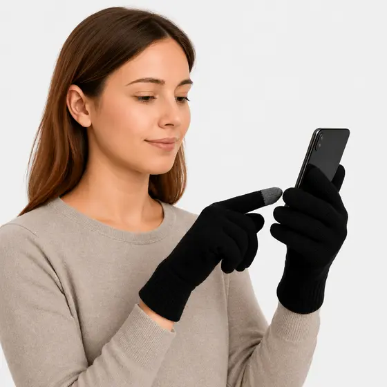 Luva de Lã Touch Screen para Celular Térmica Unissex Inverno