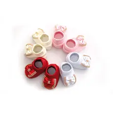 SAPATINHO BEBE TIPO PANTUFA MEIA LAÇO STRASS