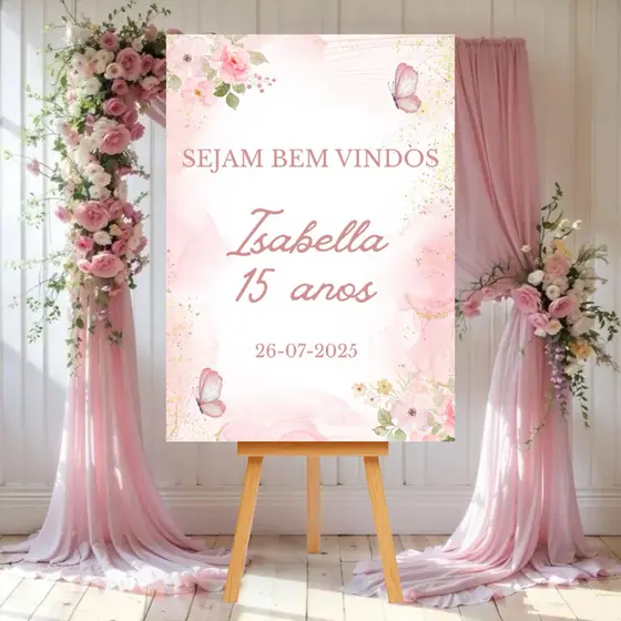 Quadro Decorativo Entrada Aniversário 15 Anos Moderna