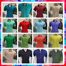 Lisa Camisa Social Masculina Slim Fit Manga Curta