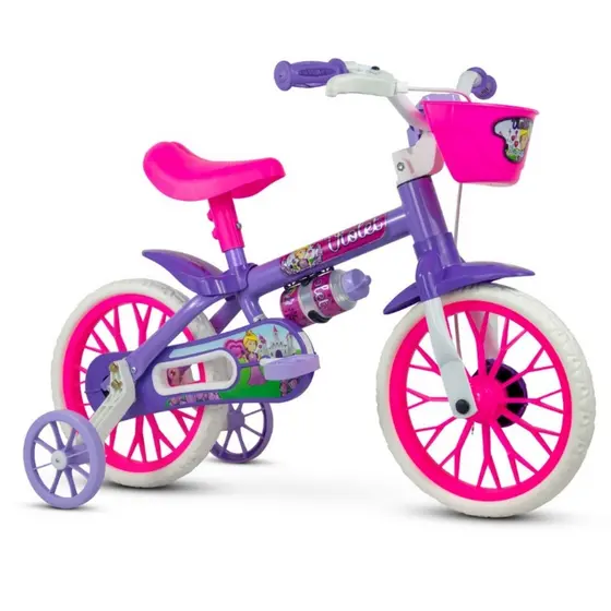 Bicicleta Infantil Aro 12 de 3 a 5 Anos Marca Nathor com rodinhas de equilíbrio