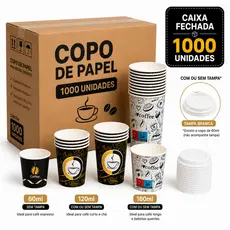 1000 Copo de Papel Estampa Impresso Térmico 60ml 120ml 160ml Chá Café Expresso Com Ou Sem Tampa Bico