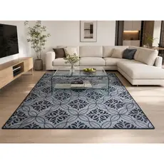 Tapete Sala Quarto Geomético 1,95x2,40 Mt Antiderrapante Ins Flannel Grande Estampado