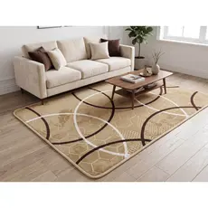 Tapete Sala Quarto Geomético 1x1,4 Mt Antiderrapante Ins Flannel Grande Estampado
