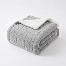 Manta Cobertor de Uga 190x210 cm Premium com Forro de Sherpa Carneirinho Ultra Macio - Dupla Face