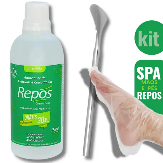 Amaciante de Cutículas e Calosidade Repos + Espátula 222 Bisturi Inox