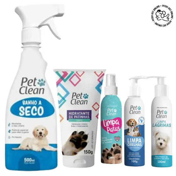 Kit Banho  higiene  para Cachorro e Gato-Banho a seco
