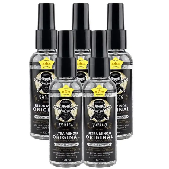 Kit 5x Tonico Capilar Ultra Dlust Spray Barba e Cabelo