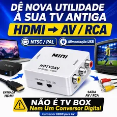 Conversor HDMI Para AV RCA Mini HDMI2AV NTSC PAL Para TV Antiga TV Box Notebook Não Bidirecional