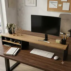 Suporte Para Monitor Mesa Egonomia Home Office Setup Game Preto Mel