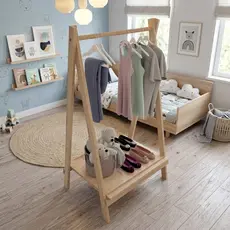 Arara De Roupa Infantil Vitrine Loja Fantasia Montessoriana Cabideiro Quarto Menino Menina
