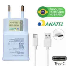 Carregador Tipo C Turbo para Galaxy A12 A20 A22 A31 A32 A50 A53 S8 S20 S20Fe S21 S22 M31 M51 A70 A71