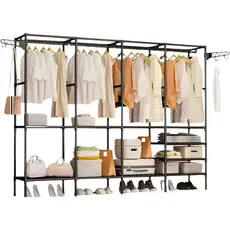 Arara Armário Sapateira Cabideiro 4 Colunas Organizador 10 Prateleiras  Closet Quarto Casal Grande
