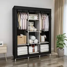 Guarda Roupa Dobrável 3 Portas Armário Organizador Portátil Multiuso Cabideiro Sapateira Impermeável Casa Utilidade