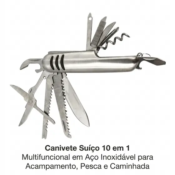 Canivete Suíço Dobrável Multiuso De Aço Inoxidável para Acampamentos Camping Chaveiro