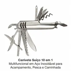 Canivete Suíço Dobrável Multiuso De Aço Inoxidável para Acampamentos Camping Chaveiro