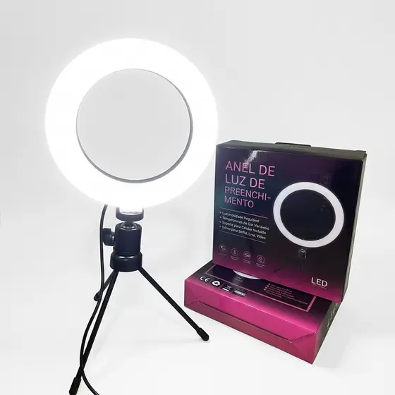 Ring Light 8, 10 e 12 Polegadas com Tripé ajustável para Gravar Vídeos e Lives