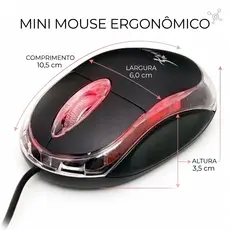 Mini Mouse Óptico ergonômico  Led Usb 2.0 1200 Dpi Bmax/Knup Com Fio